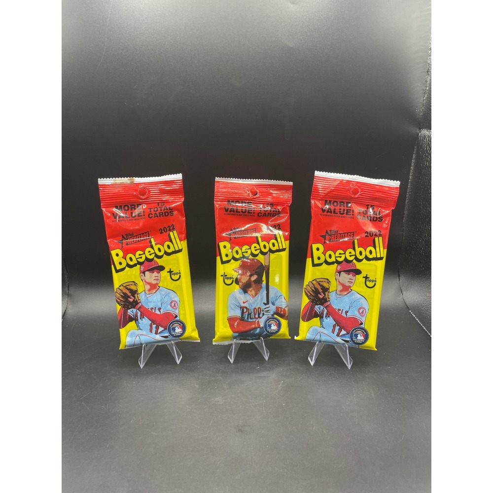 Lot of 3 2022 Topps Heritage Baseball Value Packs 15 Cards Per Pack Sealed MLB